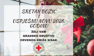 Slika: Blagdanska čestitka Gradskog društva Crvenog križa Sisak