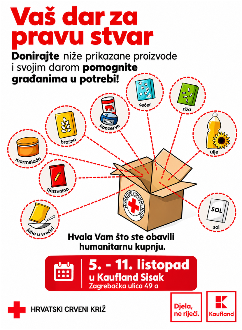 Slika: Solidarnost na djelu 2026. – humanitarna akcija započela u Kauflandu Sisak