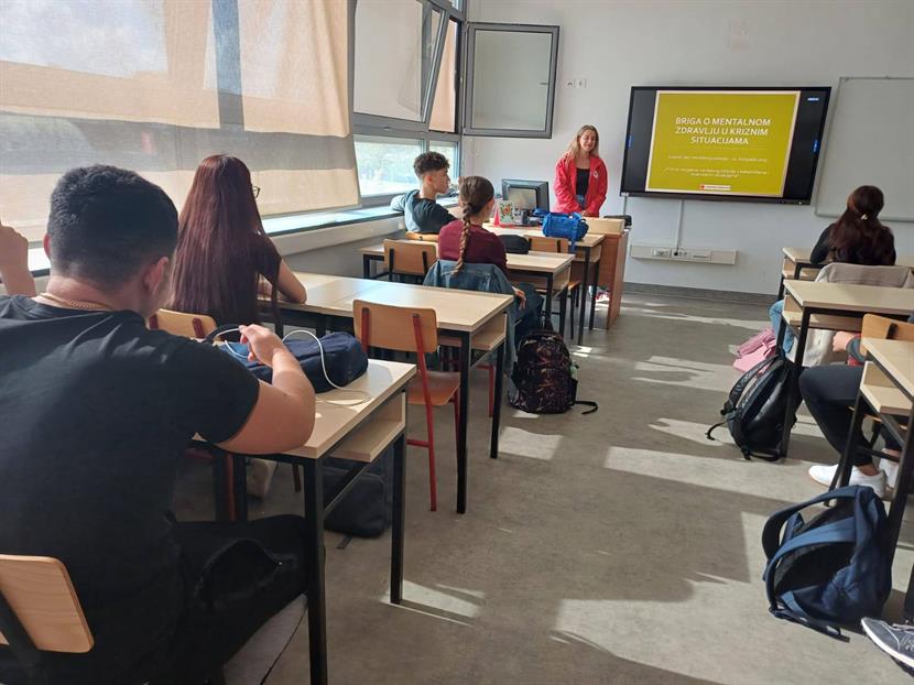 Slika: Radionica o mentalnom zdravlju u kriznim situacijama za učenike Strukovne škole Sisak