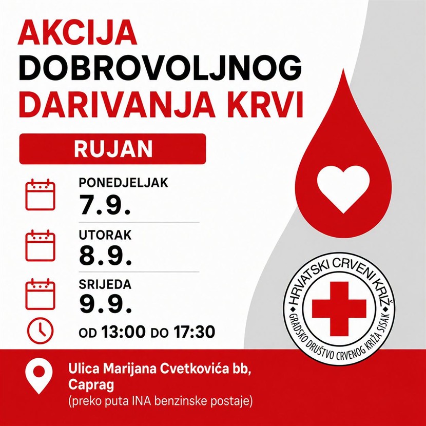Slika: U rujnu nova akcija dobrovoljnog darivanja krvi u Capragu