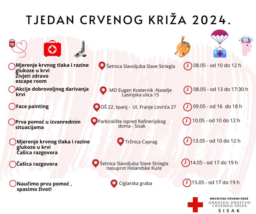 Slika: Program obilježavanja Tjedna Crvenog križa