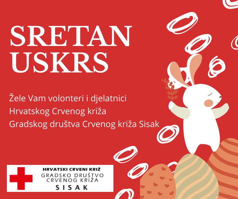 Slika: Sretan Uskrs želi vam Gradsko društvo Crvenog križa Sisak